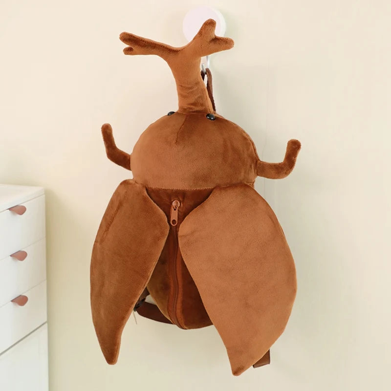 Creative Beetle Plush Backpack Soft Insect Stuffed Bag