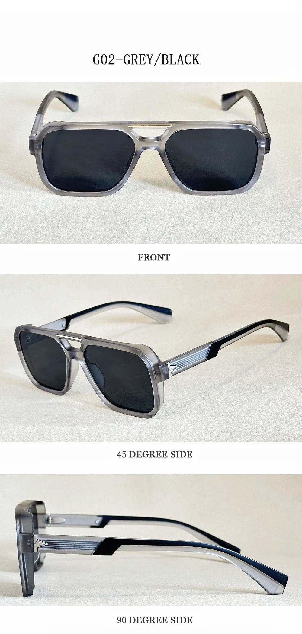 Square Frame Vintage Sunglasses With UV400 Protection