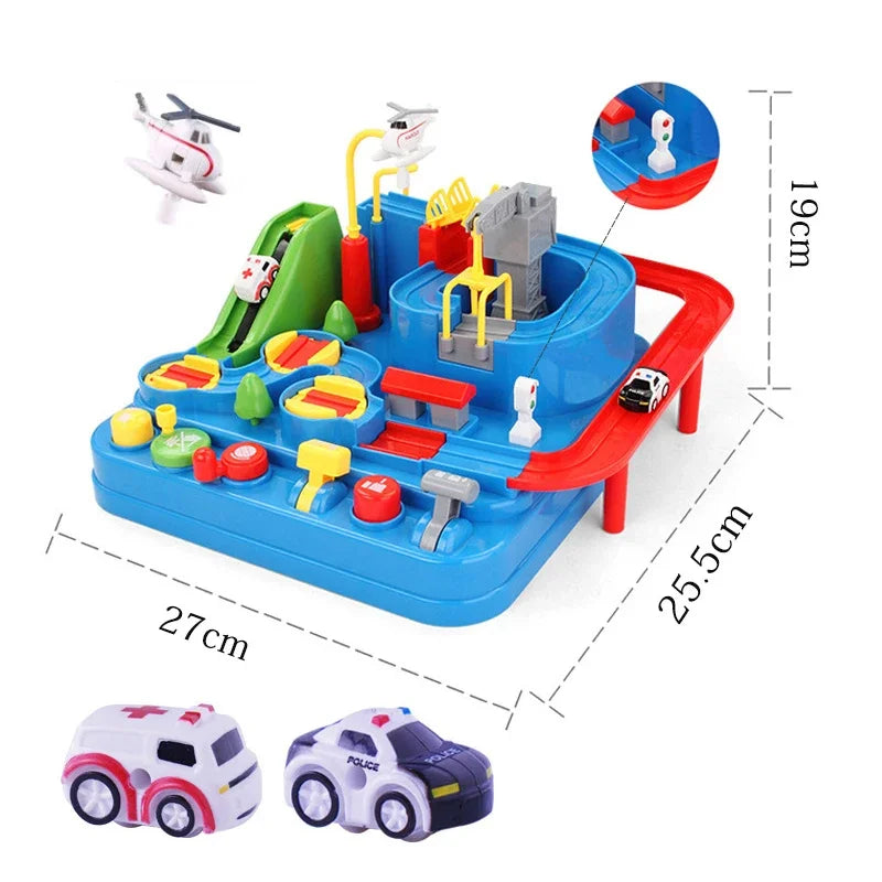 Car Rescue Adventure Rail Track Toy for Kids Racing Brain Educative Interactive Table Game Educational Toys Train Boy Girl Gifts