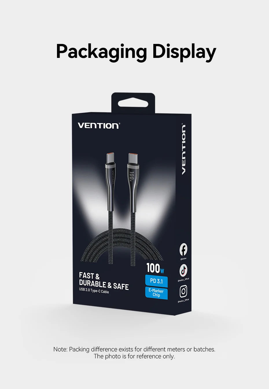 100W USB Type C To USB C Cable Quick Charging USB-C PD Charger Wire Cord for Macbook Samsung Xiaomi Type-C USB C Cable