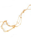 Simple Copper Metal Beads Chain Anklet Connecting Foot Finger Bracelet Barefoot Anklets