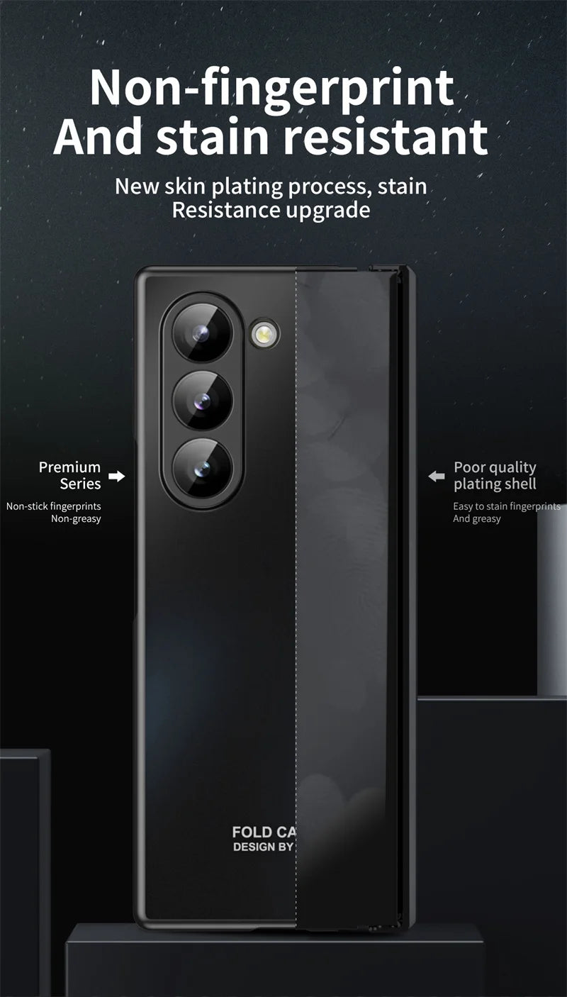 Anti-Shock Frosted Plating Full Body Case for Samsung Galaxy Z Fold 4 Fold4 Fold5 Fold3 Fold 5 3 2 5G fold2 Screen Glass film ﻿