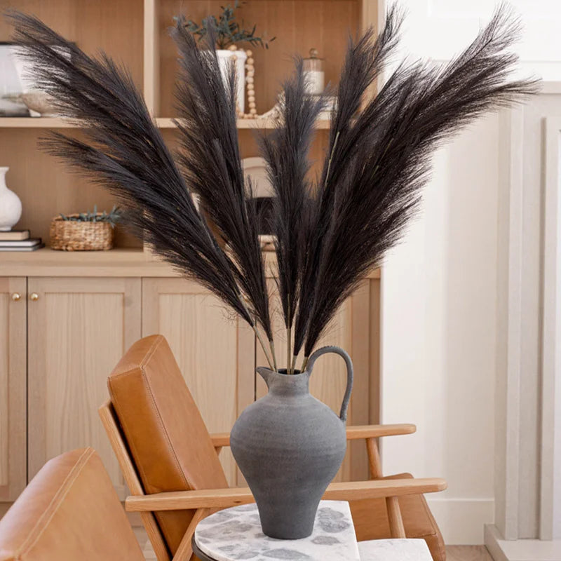100cm Artificial Pampas Grass Fluffy Fake Reed Flowers 1pc Home Bedroom Party Decoration Wedding Decor Accessories Faux Flowers