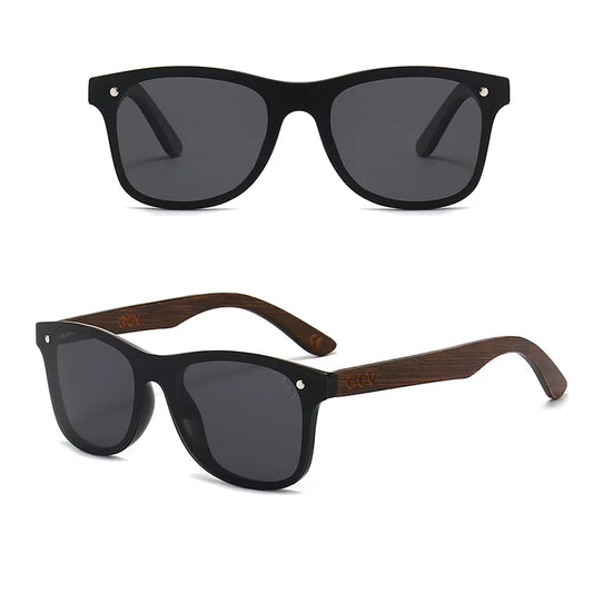 Natural Wooden Polarized UV400 TR90 Frame Sunglasses for Men Fashion Outdoor Eyewear