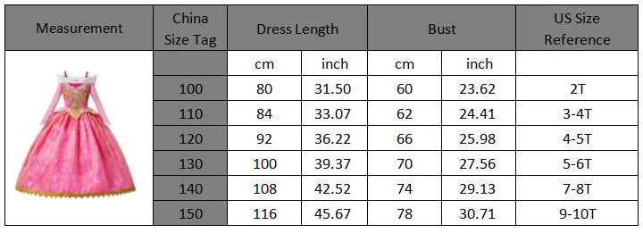 Girls Sleeping Beauty Aurora Princess Halloween Cosplay Dress Off Shoulder Kids Gift Fancy Party Princess Clothing