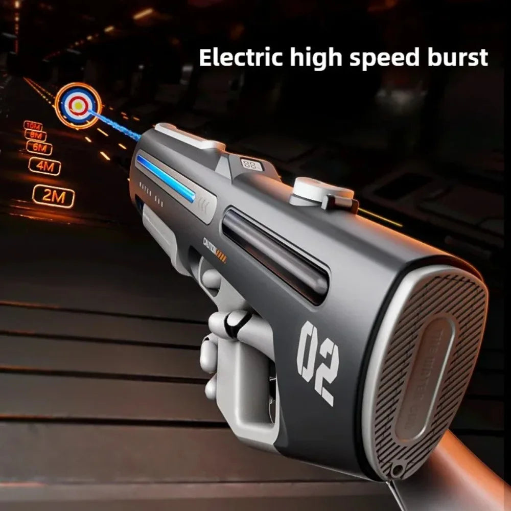 Pulse Electric Continuous Long-Range Water Gun Rechargeable Large Capacity Outdoor Water Blaster