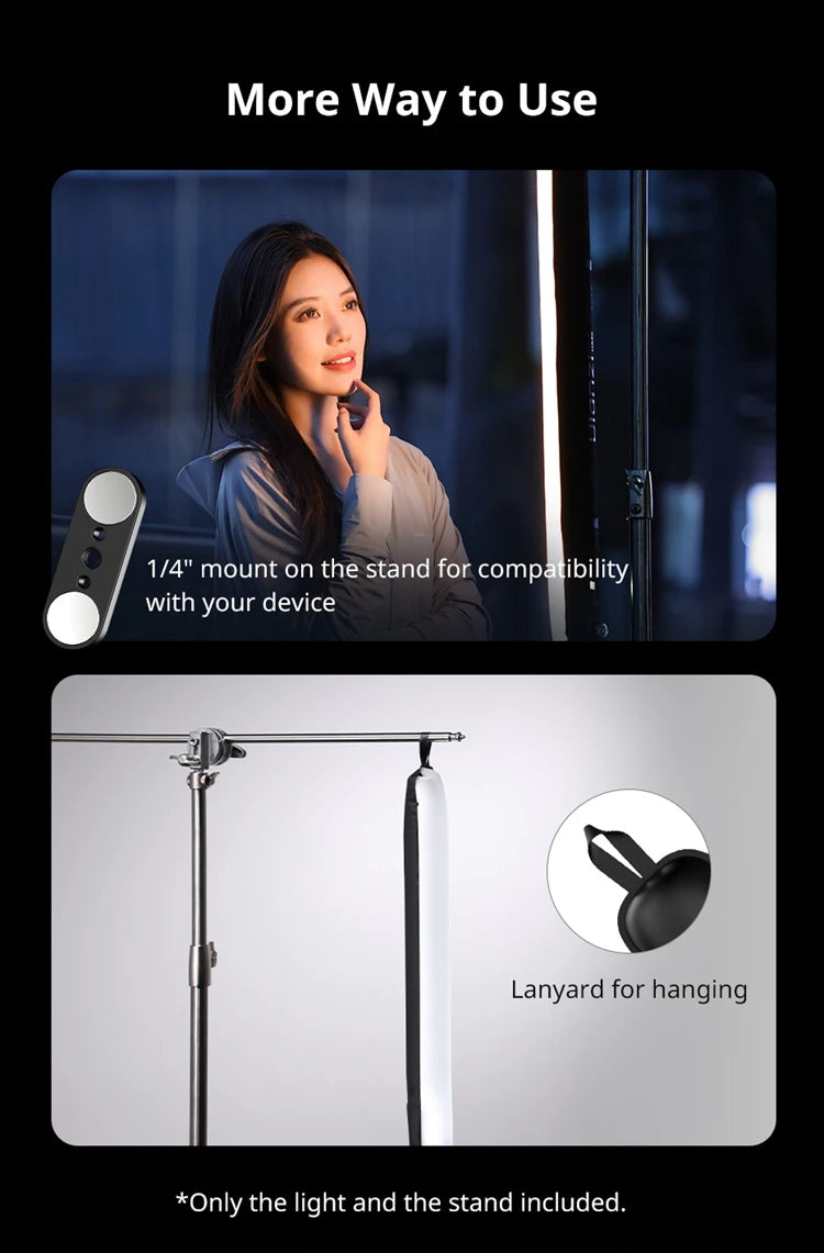20W Bi-Color Inflatable Tube LED Light Wand Stick Foldable for Photography, Live Streaming & Broadcasting