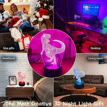 3D Night Light USB LED Touch 7 Color Changing Bedside Lamp Home Decoration Baby Nursery Bedroom Light