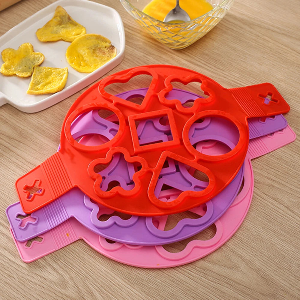 Multiple Shapes Egg Pancake Ring Nonstick Pancake Maker Mold Silicone Egg Cooker Fried Baking Omelet Moulds Kitchenware Gadgets