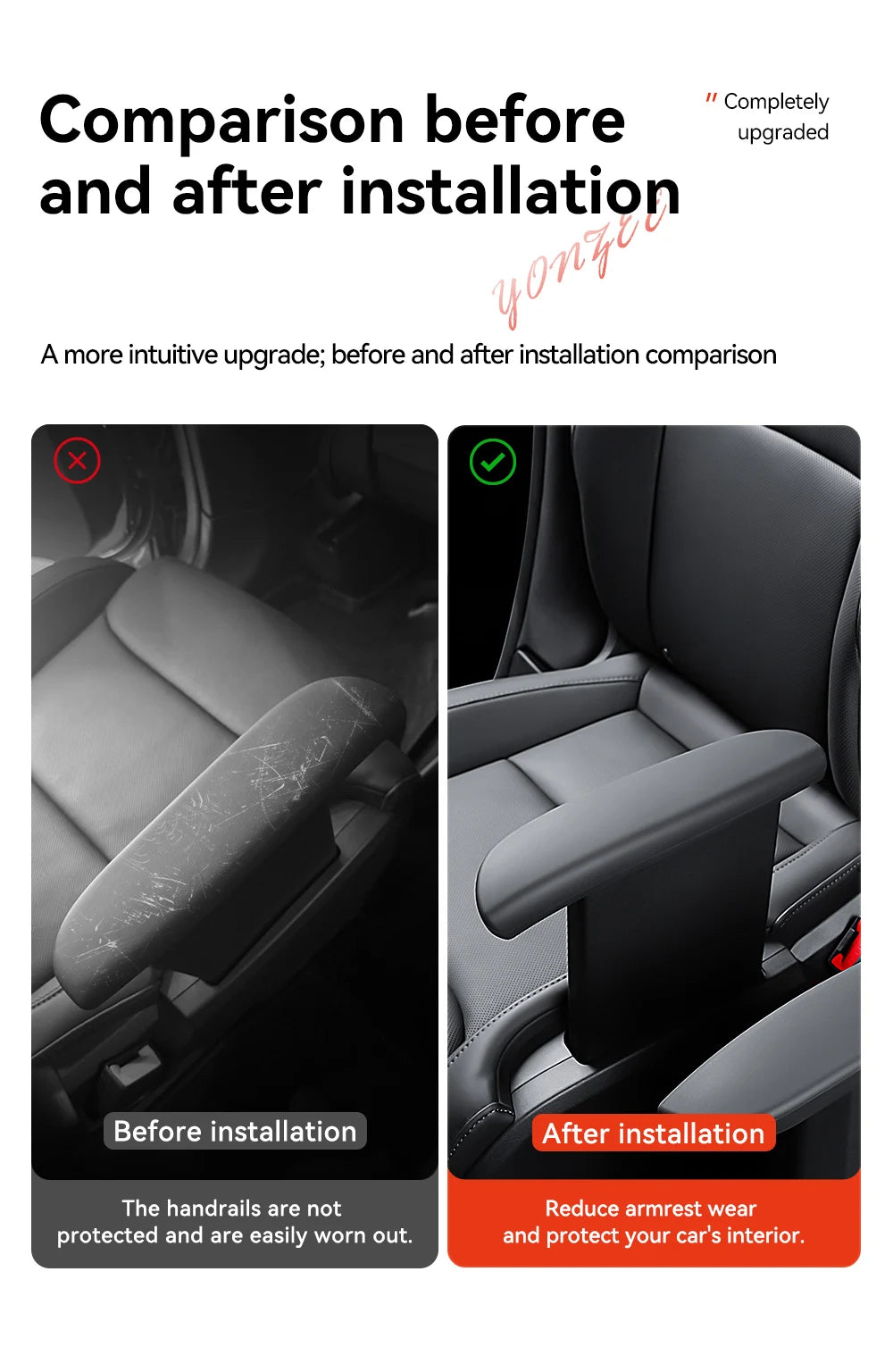 Silicone Armrest Protector Cover for Tesla Model YL Second Row Handrail