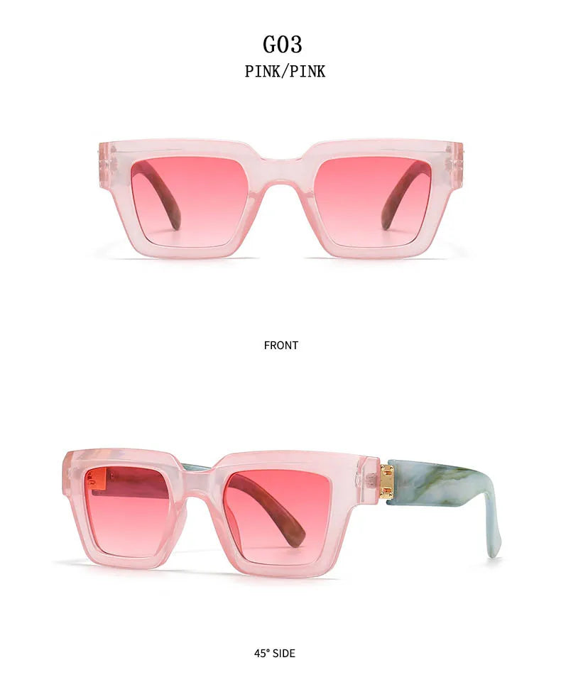 Square Frame Sunglasses With UV400 Protection