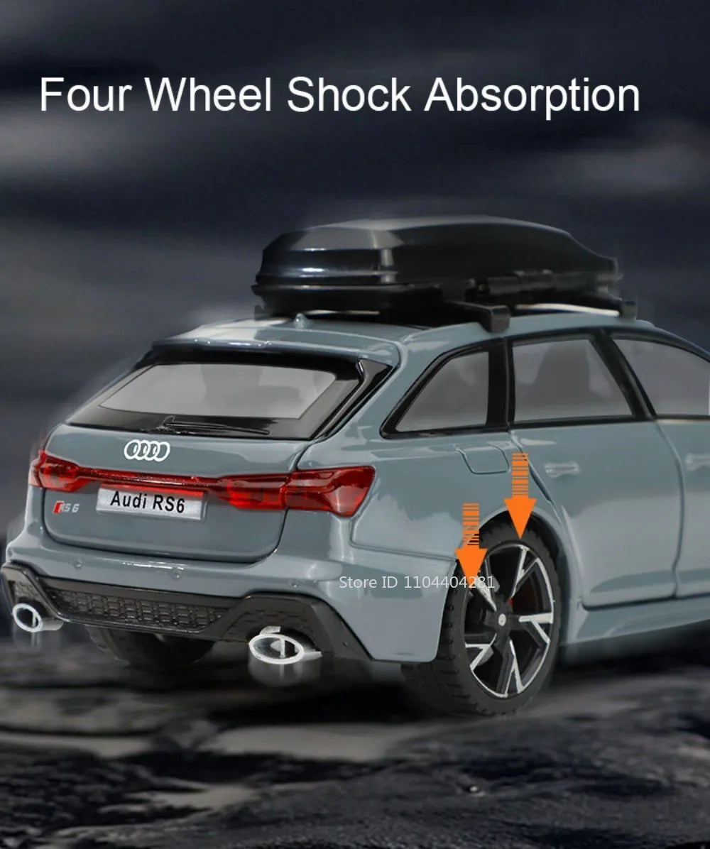 1:32 RS6 RS7 Alloy Miniature Models Diecast Car Toys 6 Doors Opened Sound Light Pull Back Metal Vehices 's Holiday Gifts