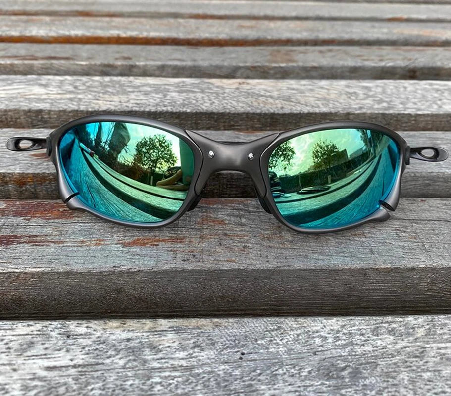 Polarized UV400 Cycling Sunglasses – Black Metal Frame Fishing Riding Bicycle Eyewear