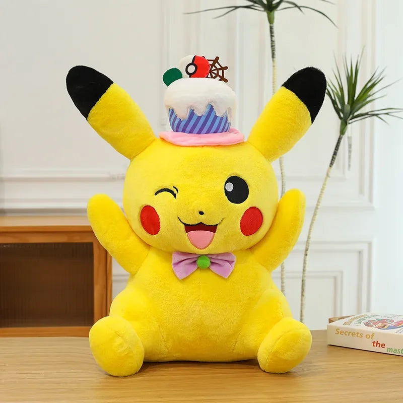 60cm Pokemon Kawaii Pikachu Plush Toy Anime Stuffed Doll Large Pillow Kids Birthday Xmas Gift Pokemon Cake Plushie Arcade