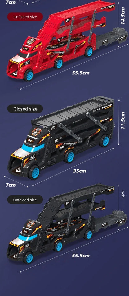 Kids Truck Deformation Transporter Car Toys Models Cars Educational Model Toys for Boys Girls Birthday Christmas Gift