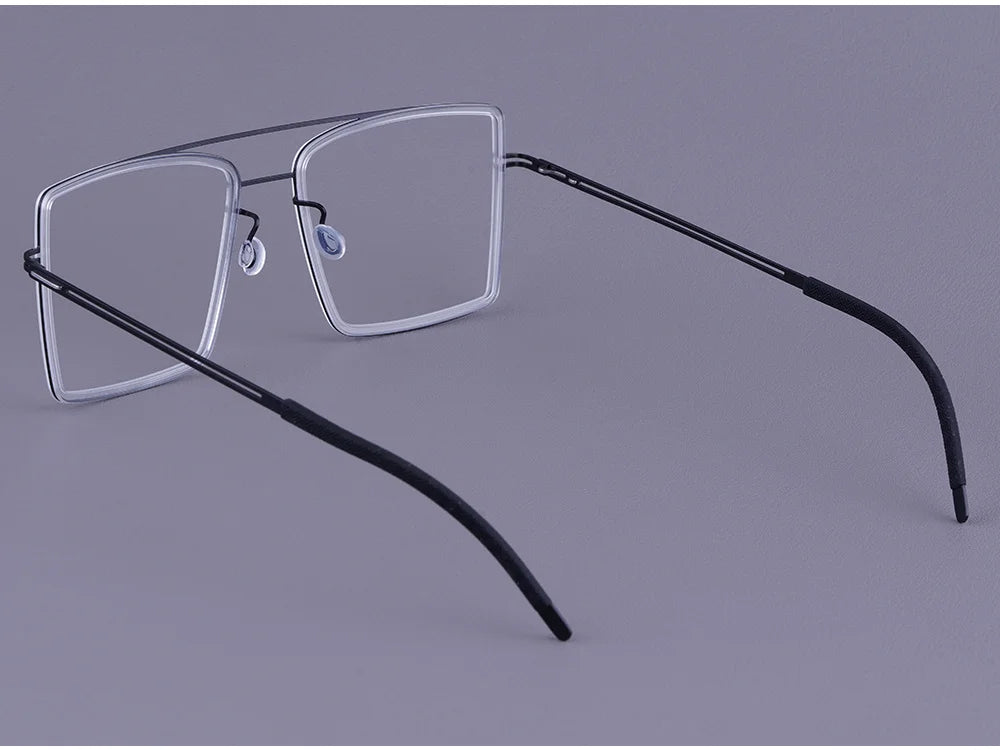 Oversized Double Bridge Titanium Acetate Eyeglasses Frame