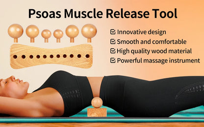 Psoas Muscle Release & Wood Therapy Massage Tools, Back, Neck, Arms and Hip Flexor Release Tool, Trigger Point Physical Therapy