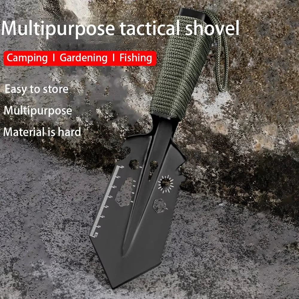 Outdoor hand shovel made of high carbon steel with rope handle suitable for camping/fishing/outdoor adventure/garden hand tools