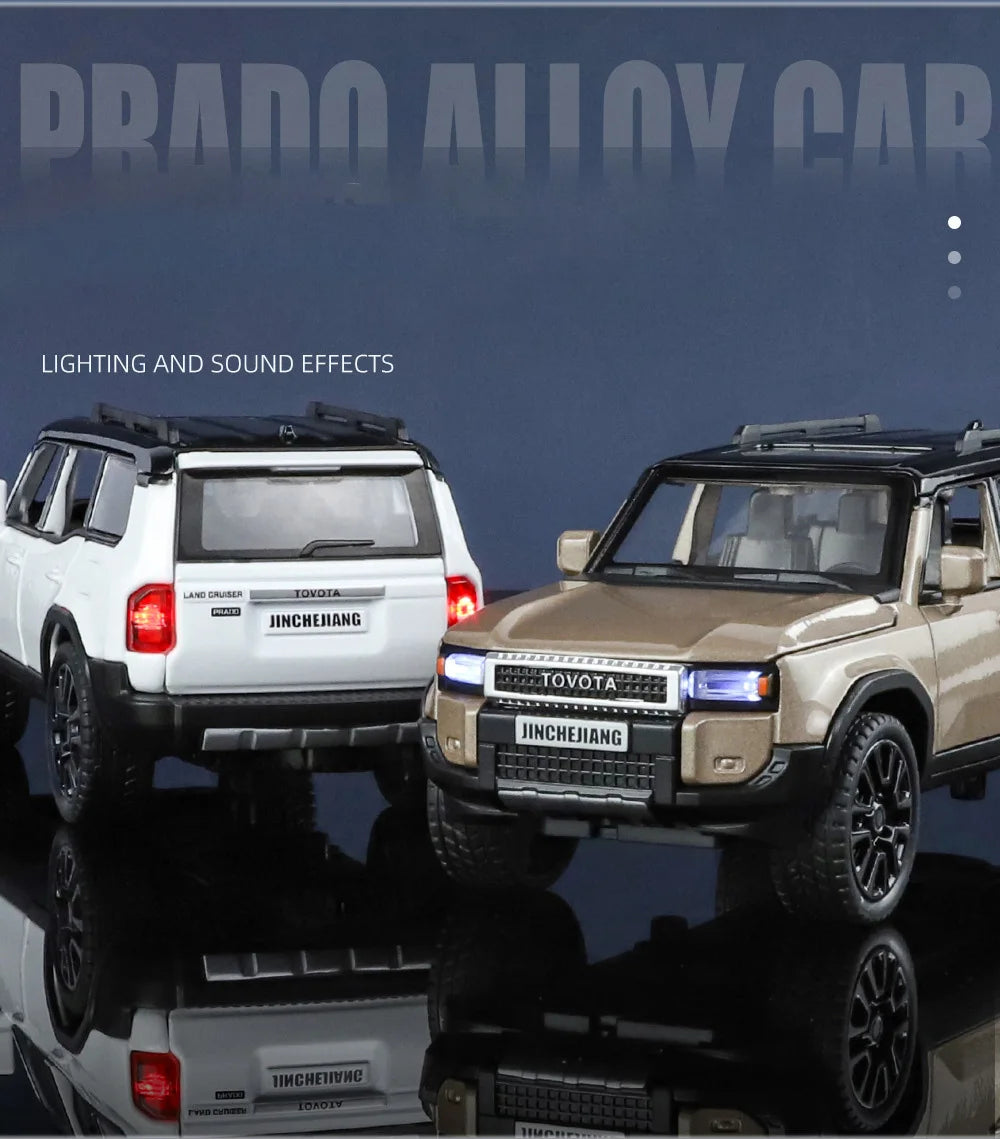 1/32 PRADO Land Cruiser Alloy Car Model Diecast Metal Off-road Vehicle Car Model Simulation Sound and Light Toy Gift