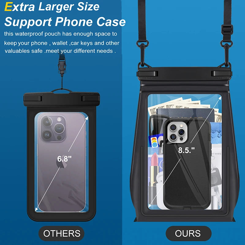 Crossbody Waterproof Phone Bag Pouch For iPhone Large Capacity Swimming Water Proof Case