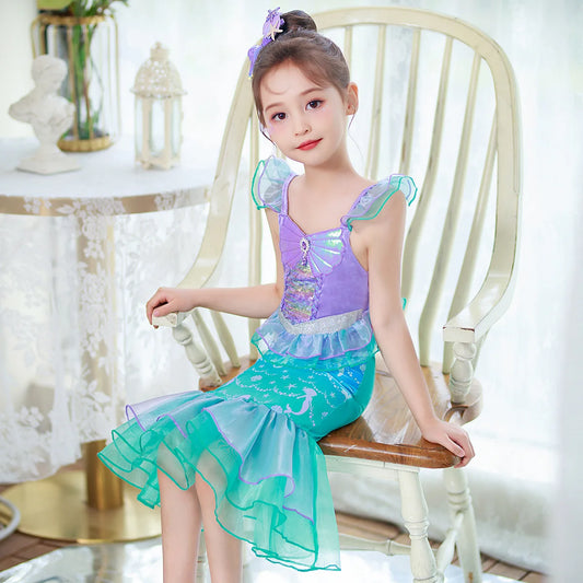 Mermaid Princess Sequin Tulle Party Dress