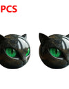 Green Eyes Cat Head Sculpture 3D Resin Healing Stone Marble Texture Cats Figurines Sculpture Gifts for Cat Lovers Women Men