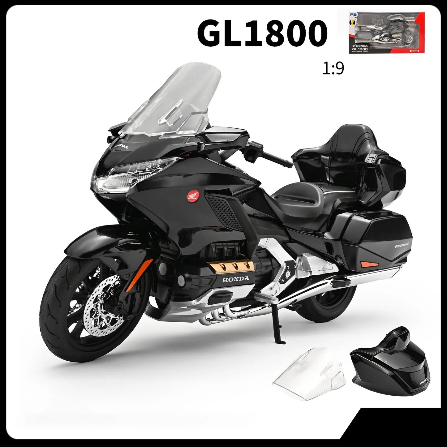 Diecast Honda Gold Wing GL1800 Touring Motorcycle Model 1 to 9 Scale