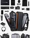 Aesthetic Men Business Backpack School Expandable USB Bag, Large Capacity 17.3 Laptop Waterproof Fashion Travel Backpack