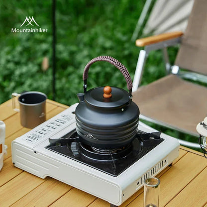 1.4L Camping Water Kettle Aluminum Alloy Teapot Coffee Pot Ultralight Outdoor Boiling Stovetop Pot Tableware