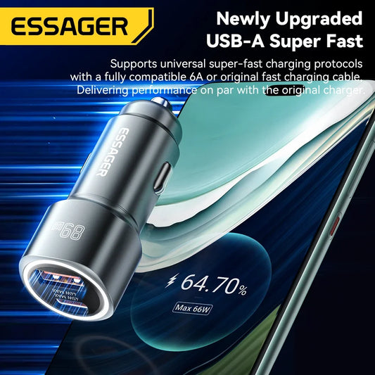 89W USB-C + USB-A Super Fast Car Charger (PD + QC 3.0)