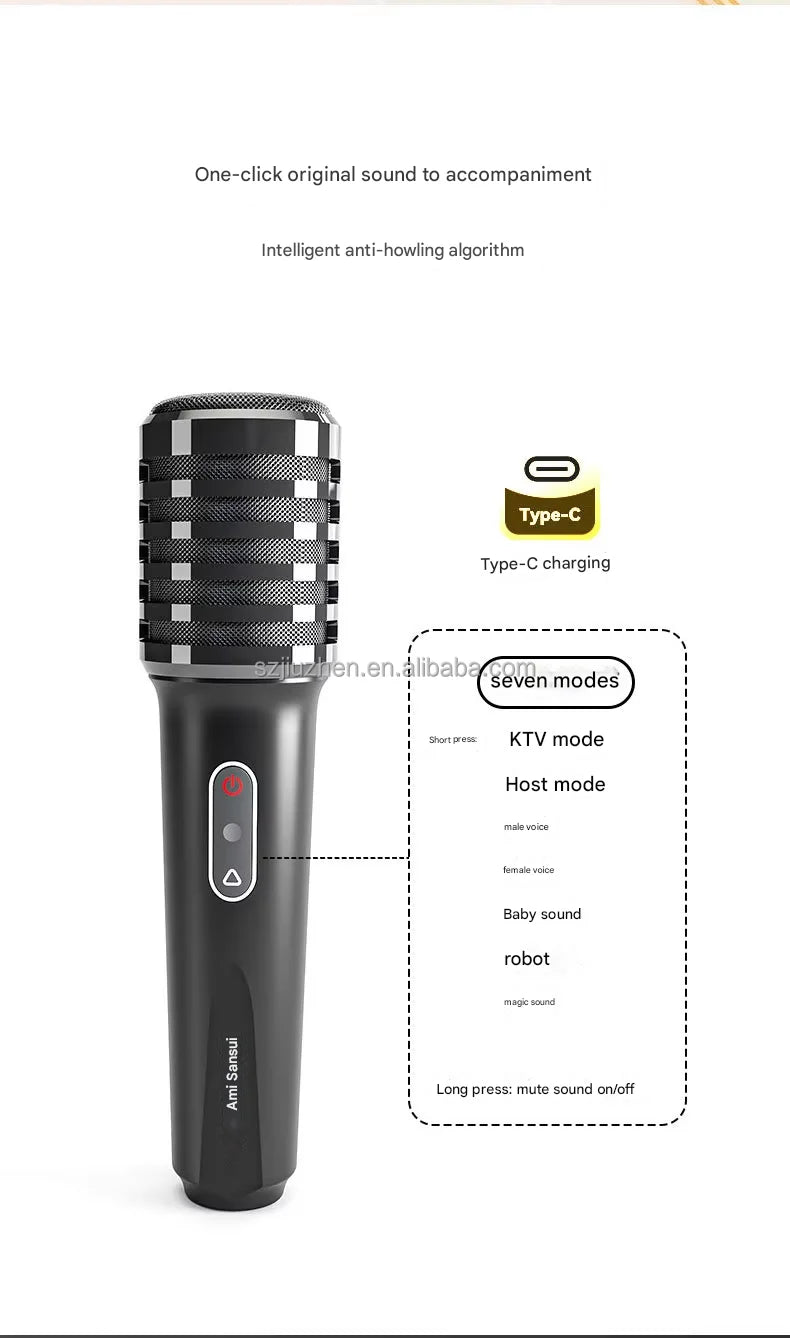 SANSUI T93 60W powerful stereo party speaker outdoor portable karaoke sound system wireless Bluetooth with microphone TF/AUX/USB