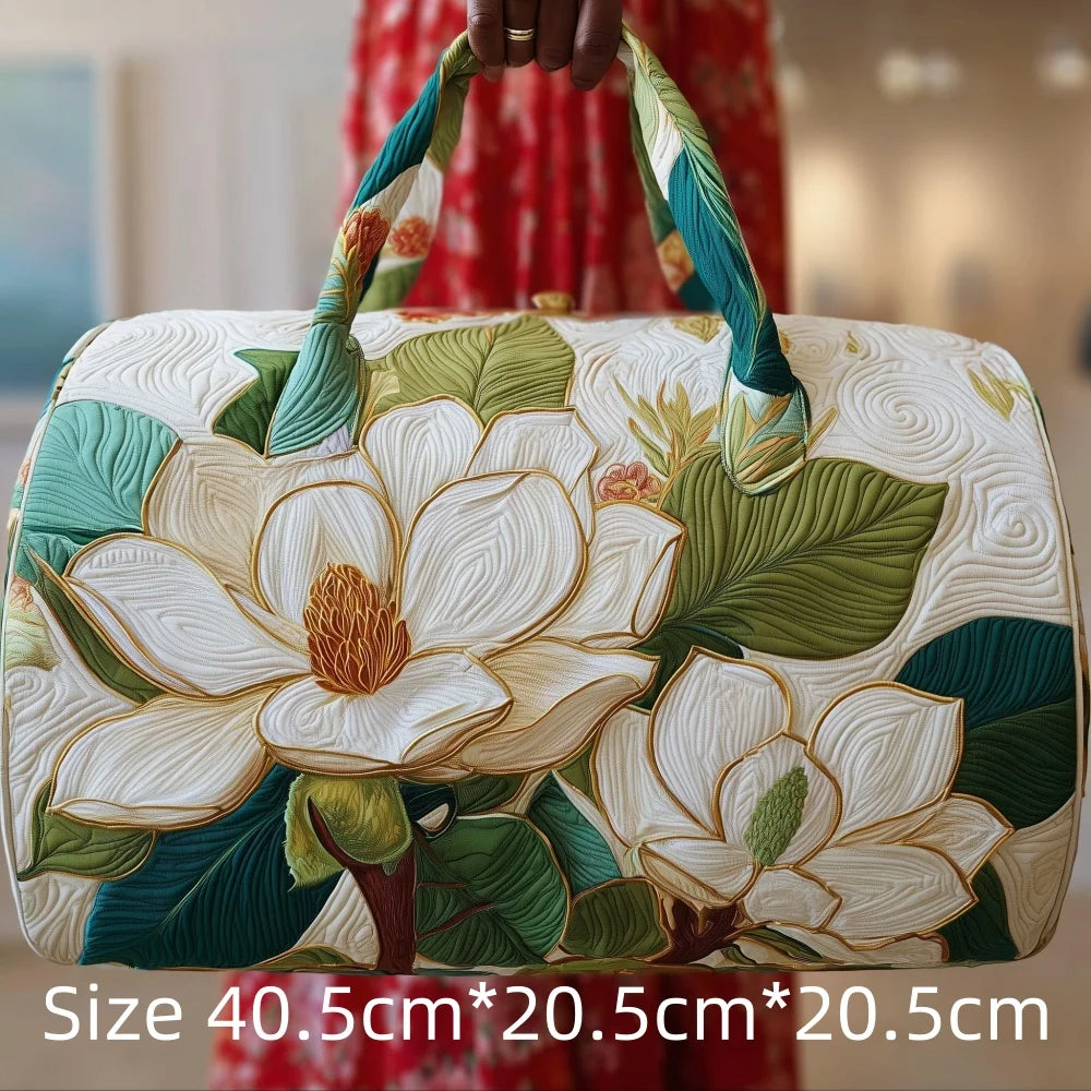 Fashion 3D Printed Quilted Travel Bag for Women Floral Tote Weekender Large Flower Pattern Carry On Handbag Vacation Bags