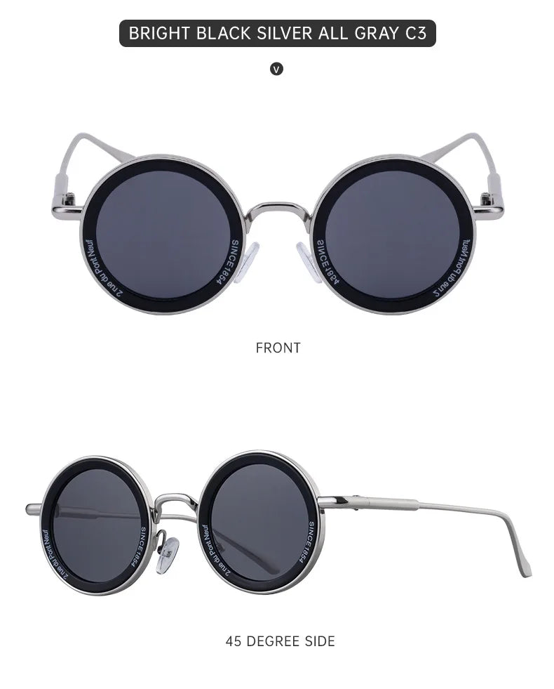 Round Steampunk Sunglasses With UV400 Protection