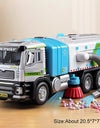 1:50 Electric Vacuum Cleaner Sweeper Garbage Truck Model Toy Alloy Diecast Light Sound Engineering Vehicle Gifts for