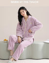 Women’s Christmas Fleece Pajama Set – Warm Flannel Zipper Sleepwear, Thick Coral Velvet