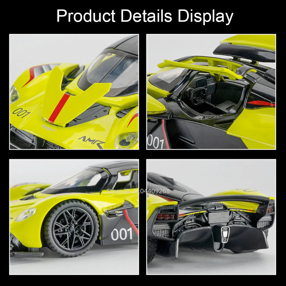 1:32 Scale VALKYRIE Sports Car Model Toy Alloy Diecast Doors Opened Music Light Doors Opened Vehicles Models Christmas Gift