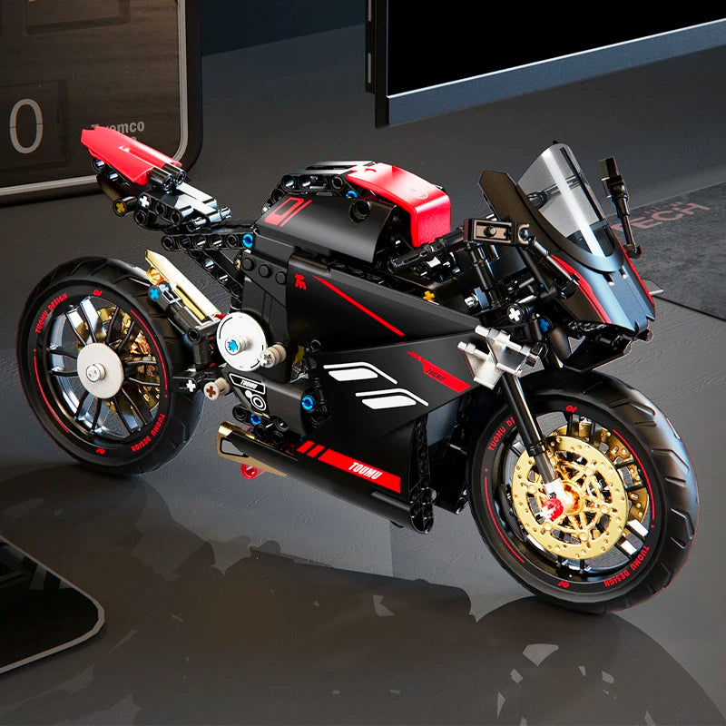 1:8 City Speed Racing Motorcycle Building Set DIY Bricks Model Kit for Adults STEM Buiding Blocks Toys Gifts 426pcs
