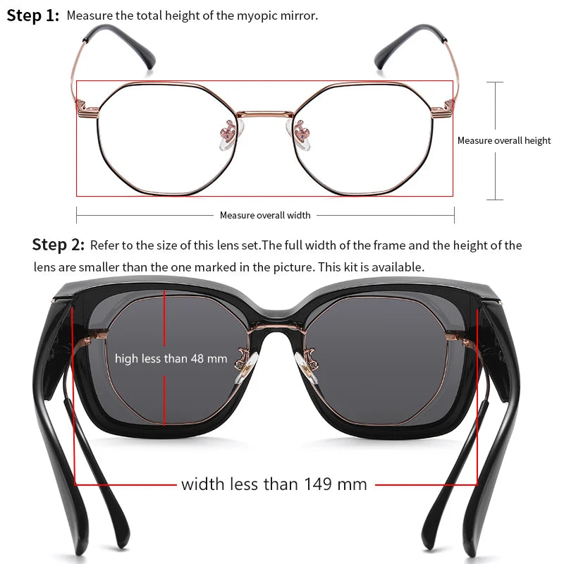 Fit Over Cover Myopia Glasses Polarized Sunglasses For Women Oversize Cover Prescription Sun Glasses Myopia Driving eyewear