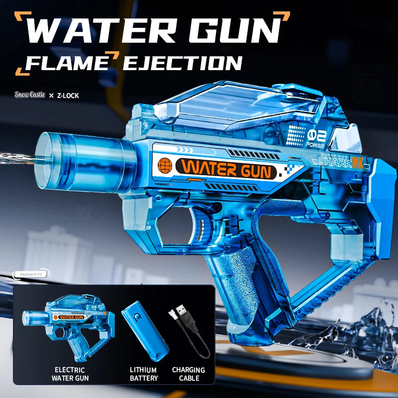 Electric High Speed Water Gun Rechargeable Portable Water Blaster for Outdoor Activities