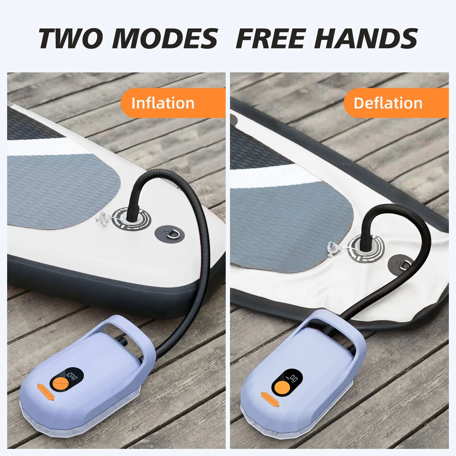 12V DC Sup Pump Rechargeable Electric Inflatable Deflatable Inflator for Surfing Paddle Board Boat Kayak