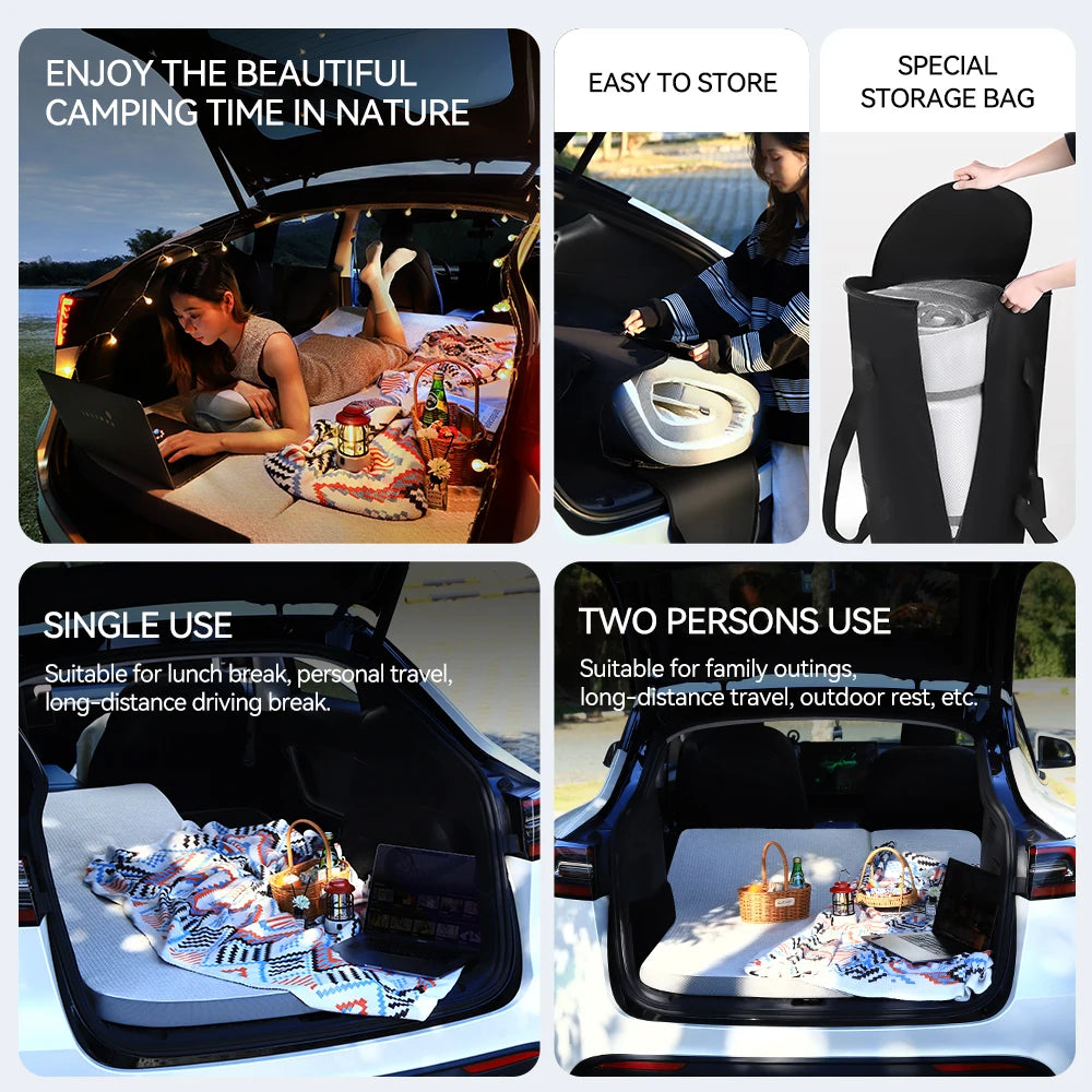 Camping Mattress for Tesla Model Y Juniper 2021 2026 Memory Sponge Car Travel Bed Portable Camping Mattress