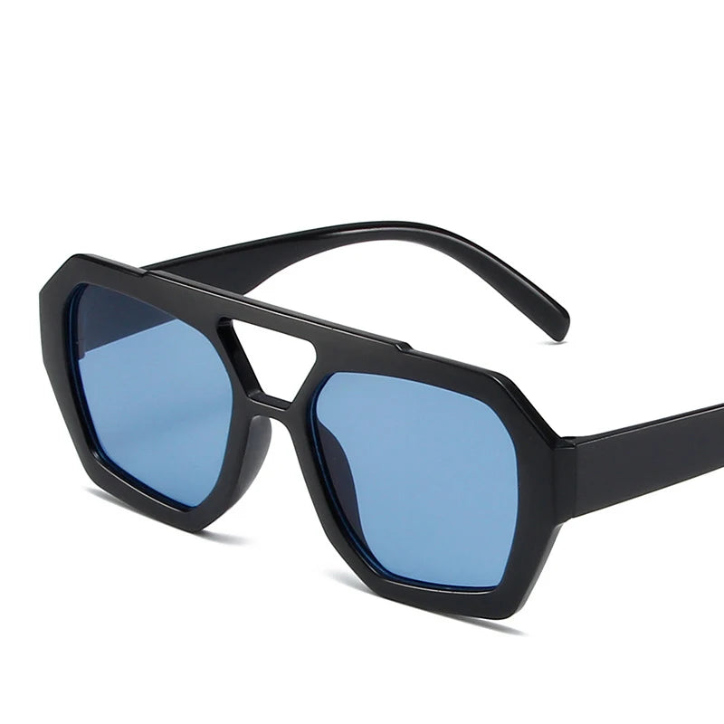 Big Frame Women's Sunglasses Retro Double Bridges Leopard Brown Gradient Eyewear Fashion Luxury Designer Sun Glasses