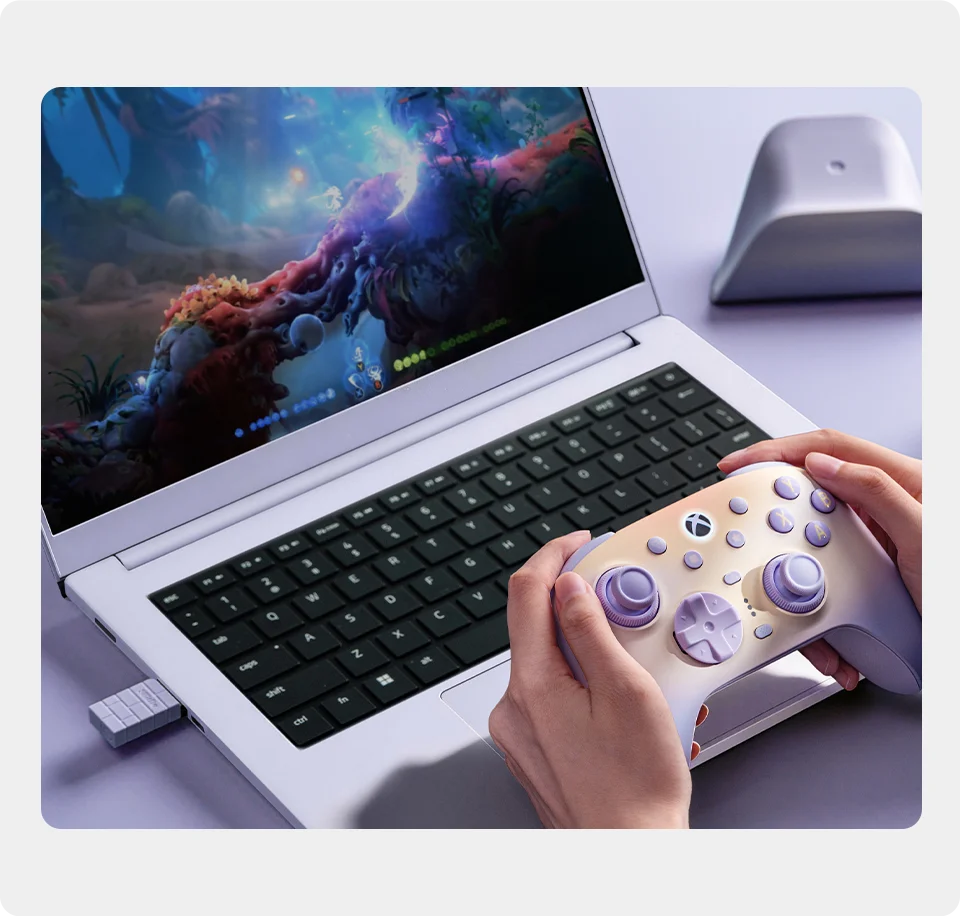 Wireless Gaming Controller with Adjustable TMR Joysticks for Xbox and PC Lavender