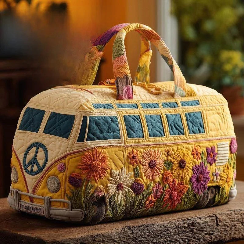 Scenic Print Quilted Travel Duffle Bag Multi Function Sports Tote