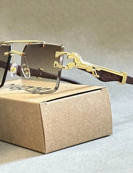Square Sunglasses For Men New Luxury Vintage Designer Rimless Trendy Fashion Glasses Gafas De Sol Hombre