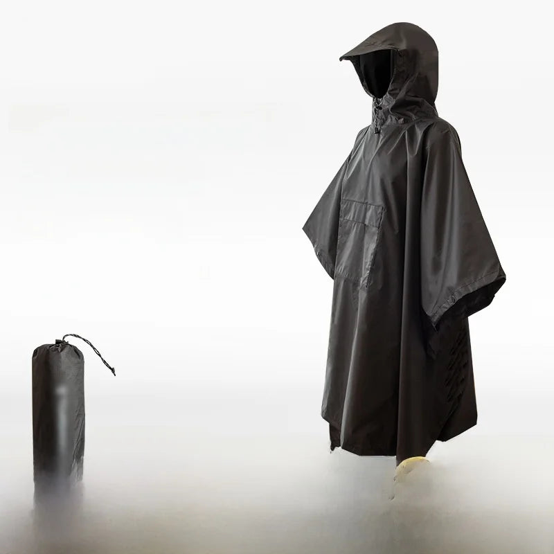 Tactical Waterproof Rain Poncho for Camping Hiking Cycling and Fishing