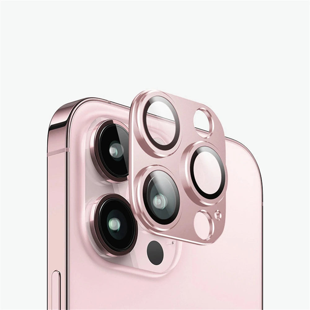Full Cover Metal Camera Lens Protector on For iPhone 14 Pro Max Plus Tempered Glass For iPhone 11 12 13 Pro Max Mini Metal Film