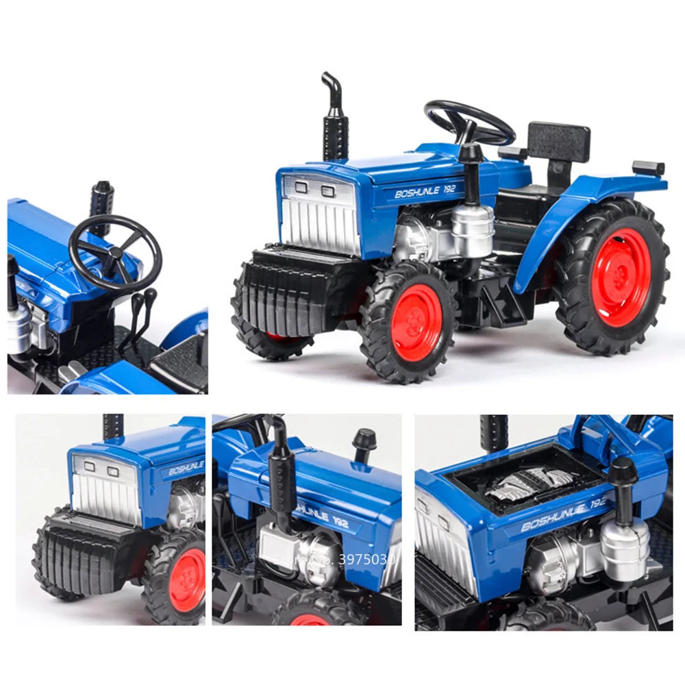 1/32 Scale farm Tractor Alloy Toy Model Car Diecast with Light Music Rubber Tires Tractors Vehicles