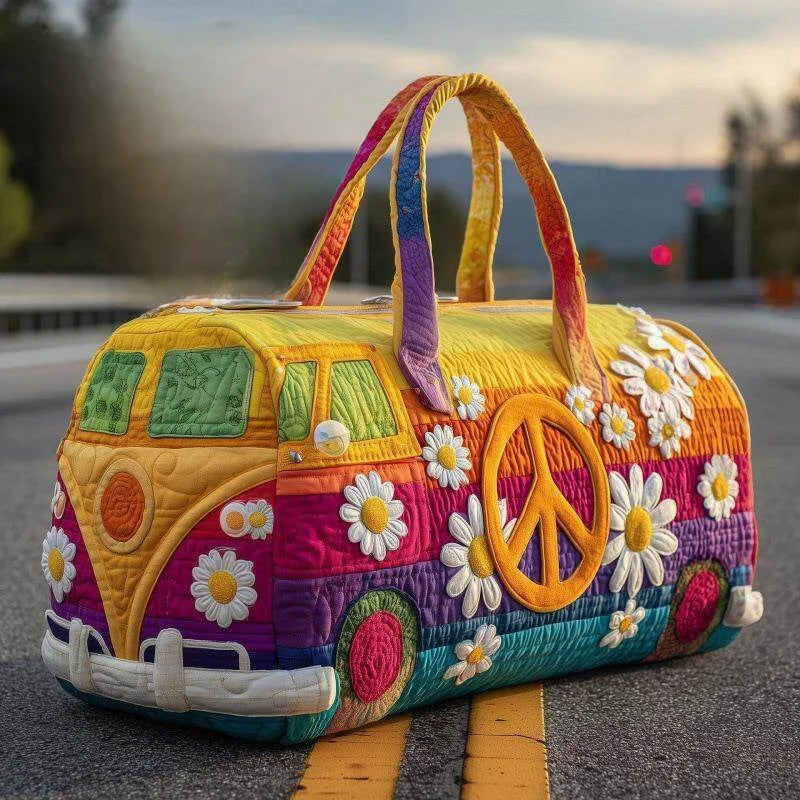 Scenic Print Quilted Travel Duffle Bag Multi Function Sports Tote