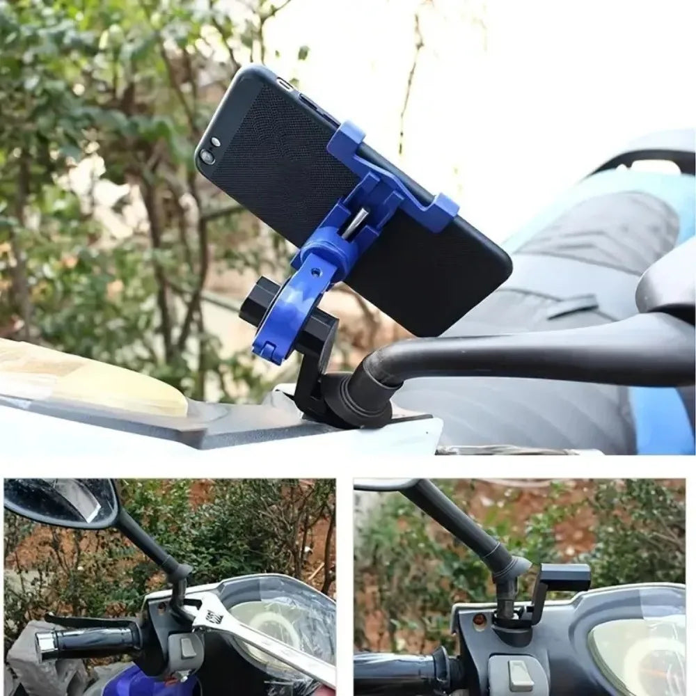 360° Rotate Metal Motorcycle Bike Phone Holder Anti-slip Bracket GPS Navigation Clip Universal Bicycle Stand for All Smartphones